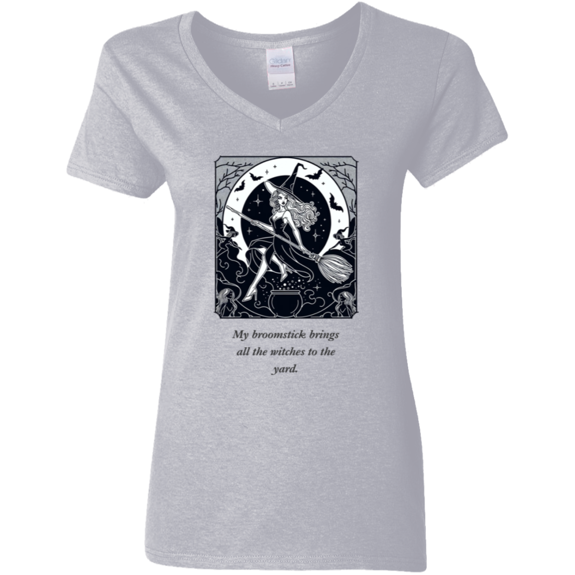 My Broomstick Brings All the Witches to the Yard - Women's Sassy T-Shirt