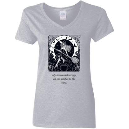 My Broomstick Brings All the Witches to the Yard - Women's Sassy T-Shirt