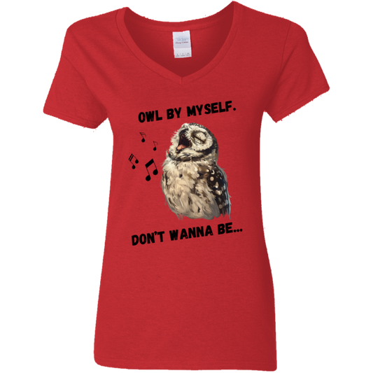 Owl By Myself - Women's Funny T-Shirt