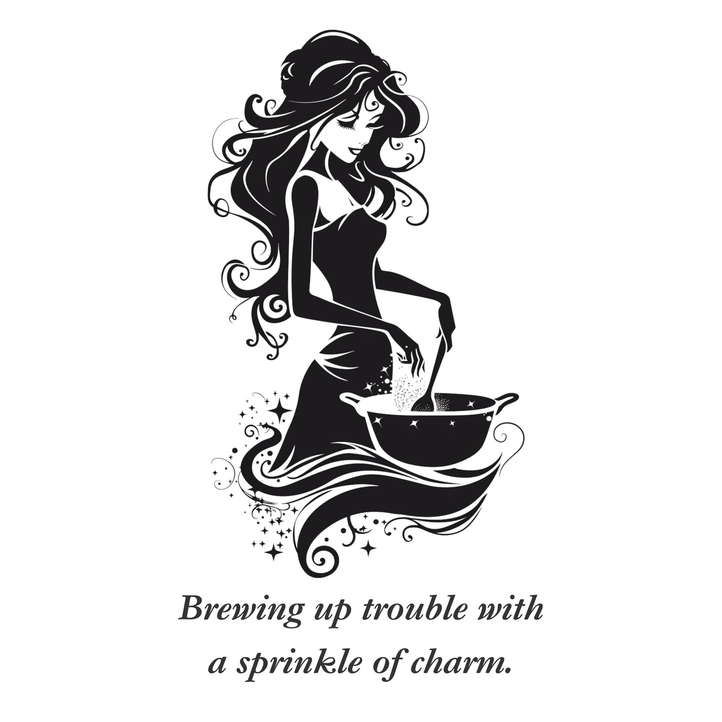 Bring up trouble with a sprinkle of charm graphic design from blk moon shop. 