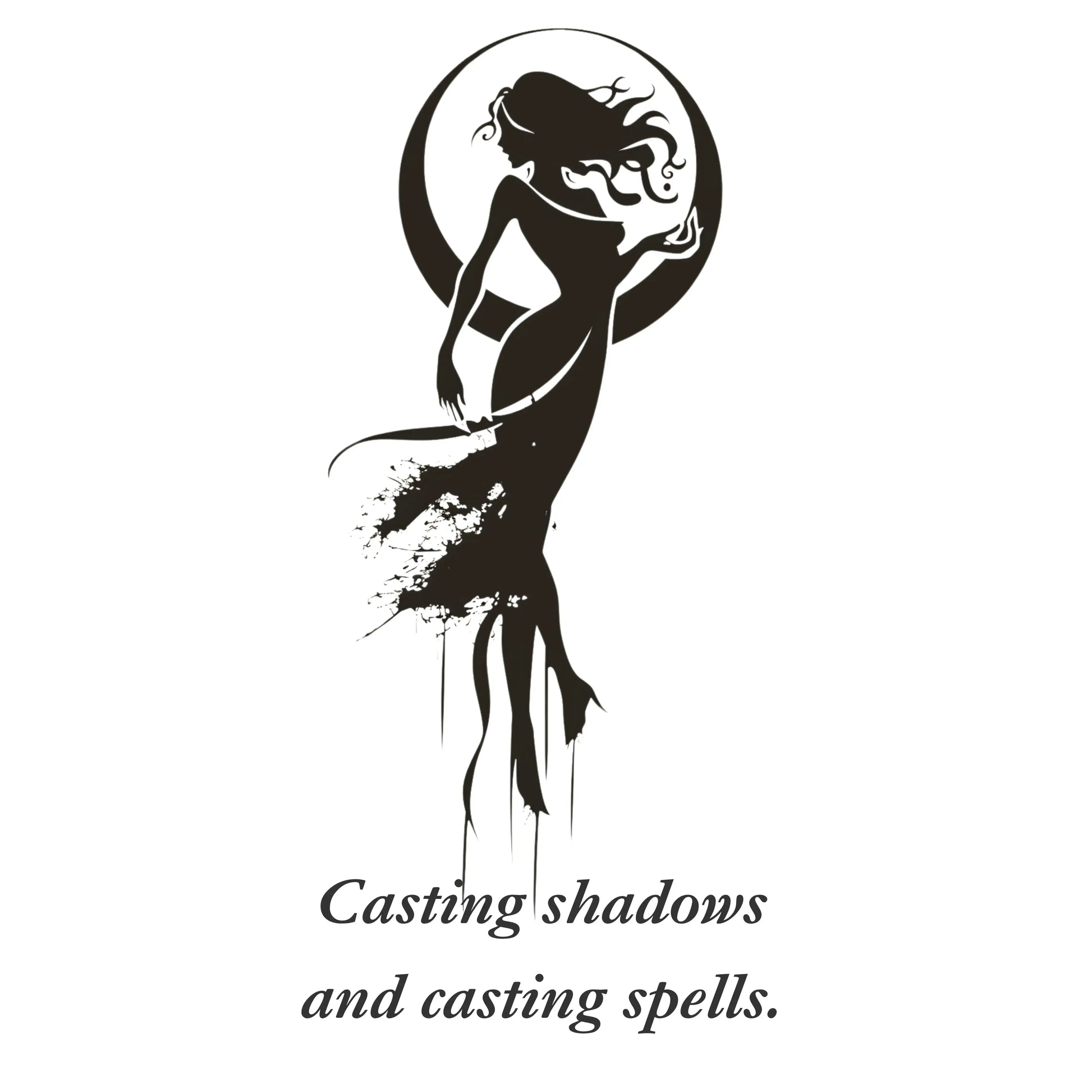 Casting shadows and casting spells graphic design from blk moon shop.