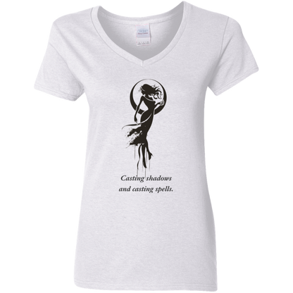 Casting shadows and casting spells white graphic T shirt  from BLK Moon Shop
