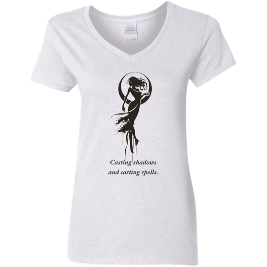Casting shadows and casting spells white graphic T shirt  from BLK Moon Shop