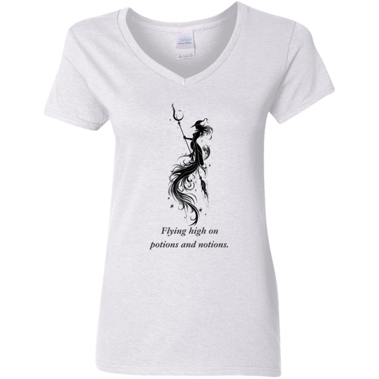 Flying high on potions and notions. white graphic T shirt.  from BLK Moon Shop