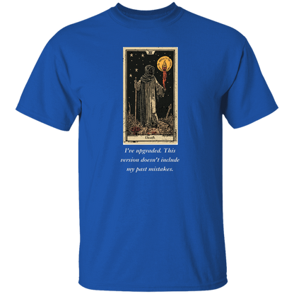Funny, death men's blue tarot card T shirt from BLK Moon Shop