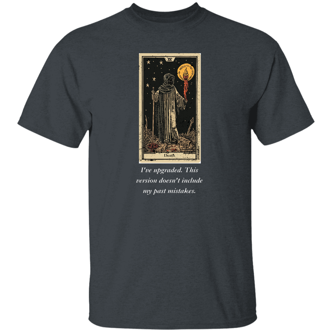 Funny, death men's gray tarot card T shirt from BLK Moon Shop