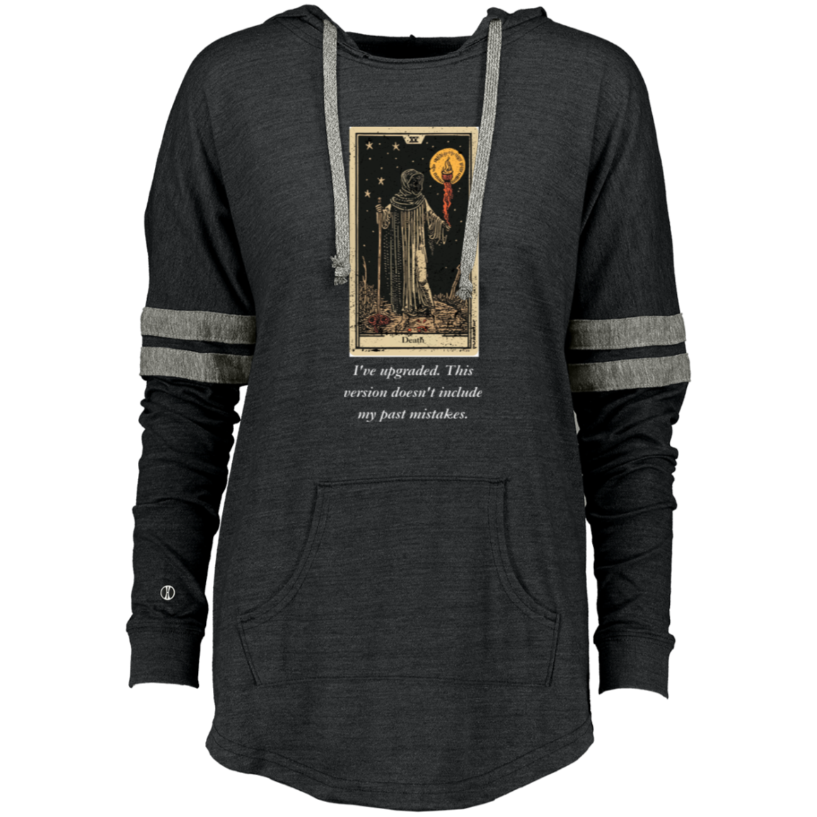 Funny death women's black tarot card hoodie pullover from BLK Moon Shop