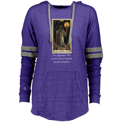 Funny death women's purple tarot card hoodie pullover from BLK Moon Shop