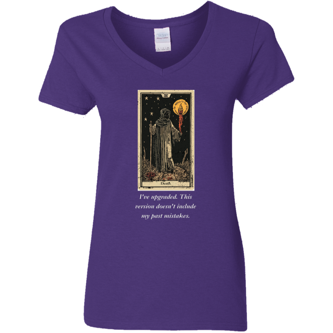 Funny death women's purple tarot card T shirt from BLK Moon Shop