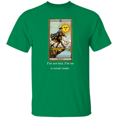 Funny the fool men's green tarot card T shirt from BLK Moon Shop