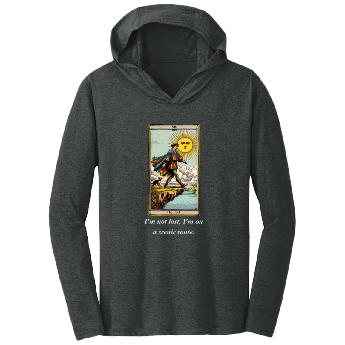 Funny, the fool tarot card, frost black men's hoodie from BLK Moon Shop