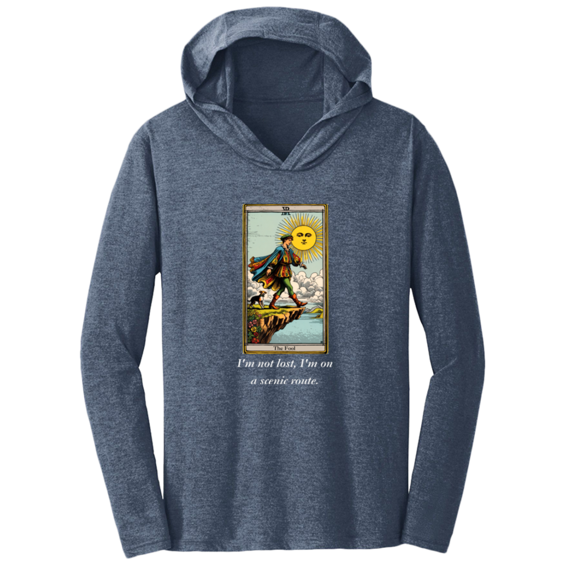 Funny, the fool tarot card, frost navy men's hoodie from BLK Moon Shop
