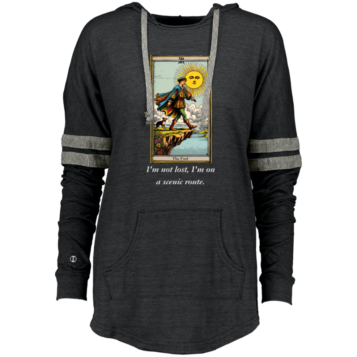 Funny the fool women's black tarot card hoodie pullover from BLK Moon Shop