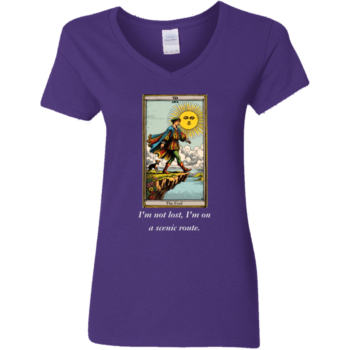 Funny the fool women's purple tarot card T shirt from BLK Moon Shop