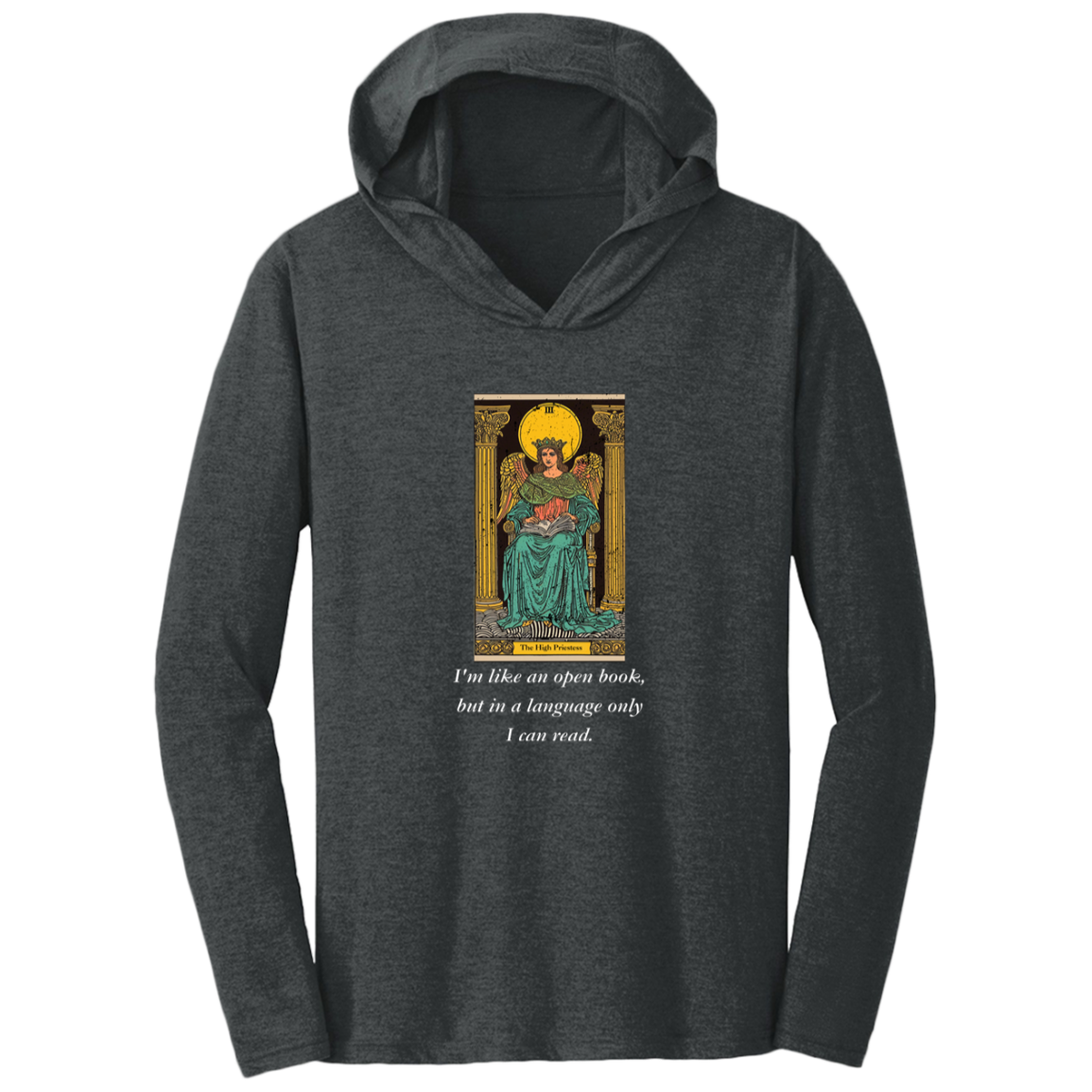 Funny, the high priestess tarot card, frost black men's hoodie from BLK Moon Shop