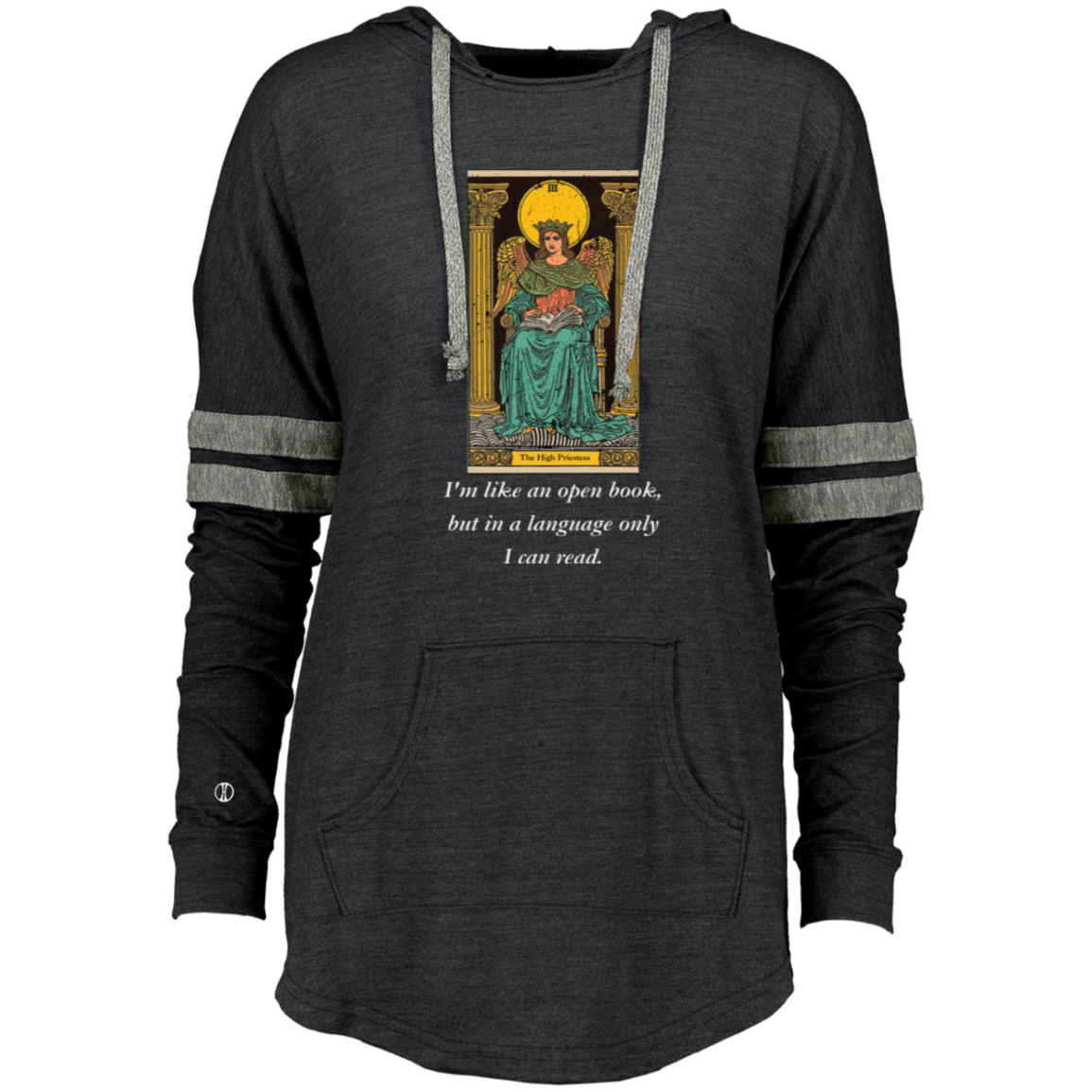 Funny the high priestess women's black tarot card hoodie pullover from BLK Moon Shop