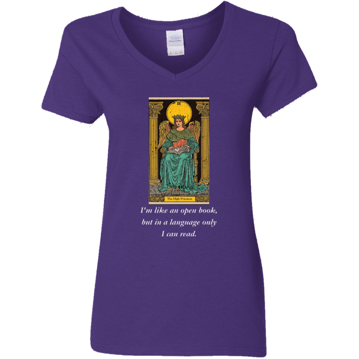 Funny the high priestess women's purple tarot card T shirt from BLK Moon Shop