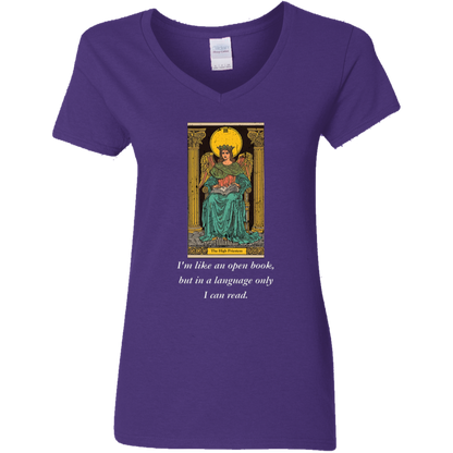 Funny the high priestess women's purple tarot card T shirt from BLK Moon Shop
