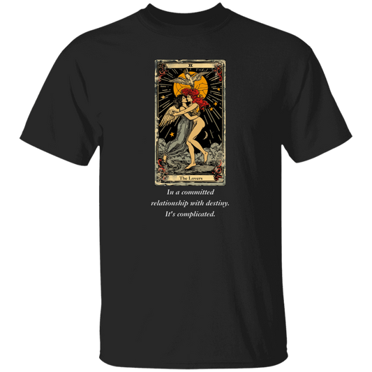 Funny the lovers men's black tarot card T shirt from BLK Moon Shop