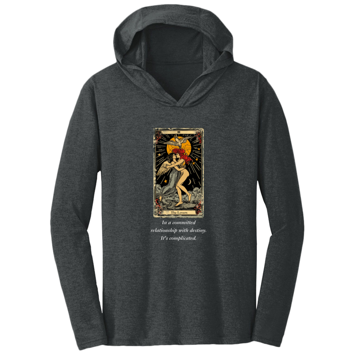 Funny, the lovers tarot card, frost black men's hoodie from BLK Moon Shop