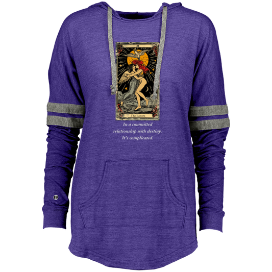 Funny the lovers women's purple tarot card hoodie pullover from BLK Moon Shop