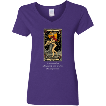 Funny the lovers women's purple tarot card T shirt from BLK Moon Shop