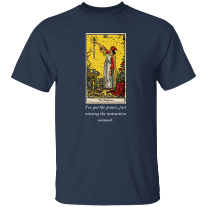 Funny the magician men's navy tarot card T shirt from BLK Moon Shop