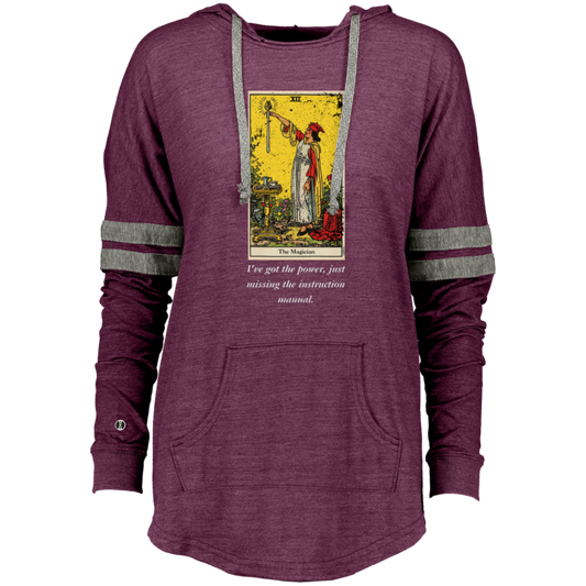 Funny the magician women's maroon tarot card hoodie pullover from BLK Moon Shop
