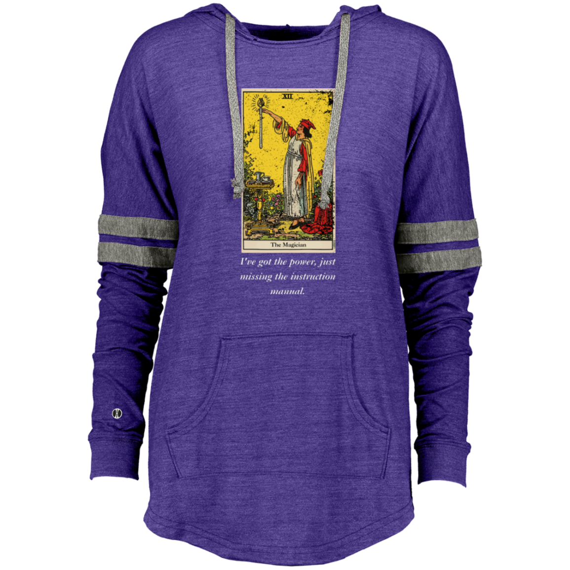 Funny the magician women's purple tarot card hoodie pullover from BLK Moon Shop