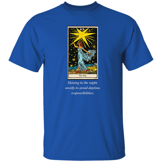 Funny, the star men's blue tarot card T shirt from BLK Moon Shop