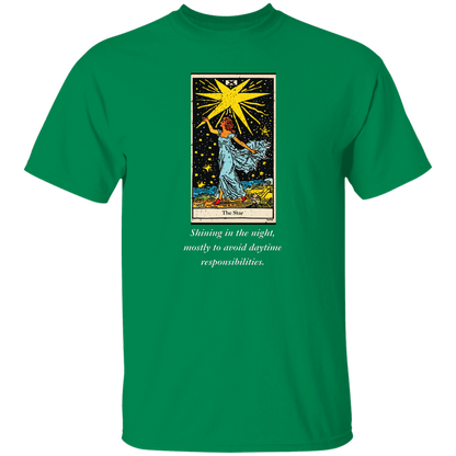 Funny, the star men's green tarot card T shirt from BLK Moon Shop