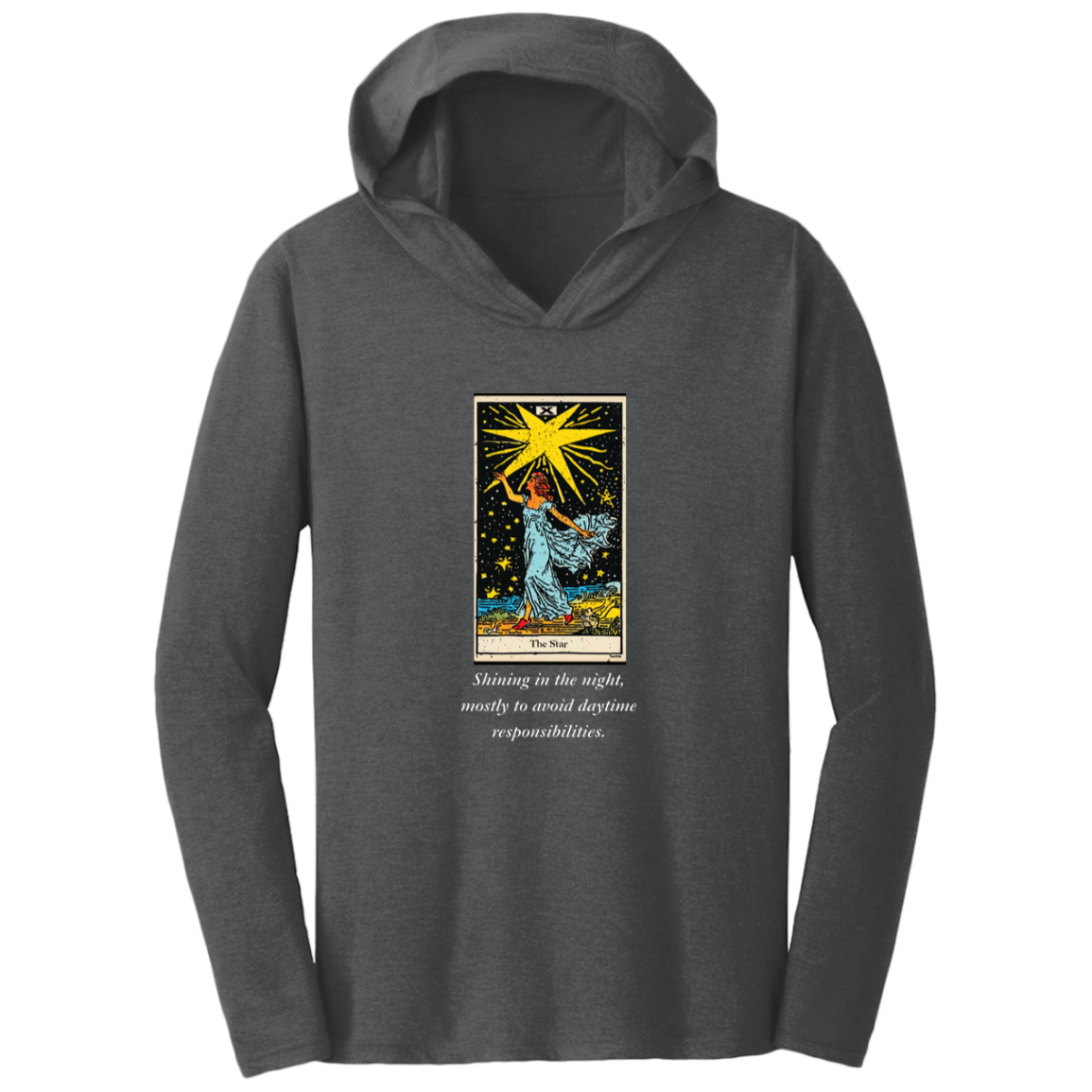 Funny, the star tarot card, Charcoal Gray men's hoodie from BLK Moon Shop