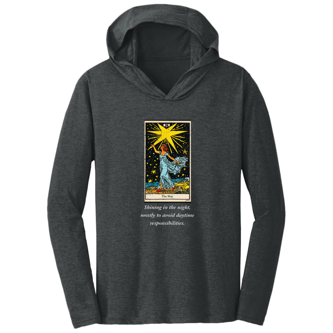 Funny, the star tarot card, frost black men's hoodie from BLK Moon Shop
