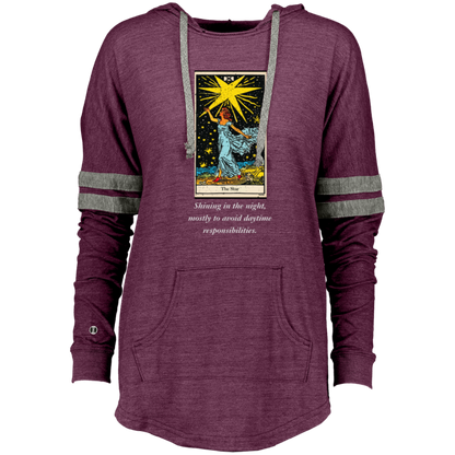 Funny the star women's maroon tarot card hoodie pullover from BLK Moon Shop