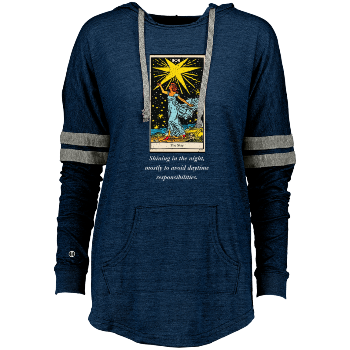 Funny the star women's navy tarot card hoodie pullover from BLK Moon Shop