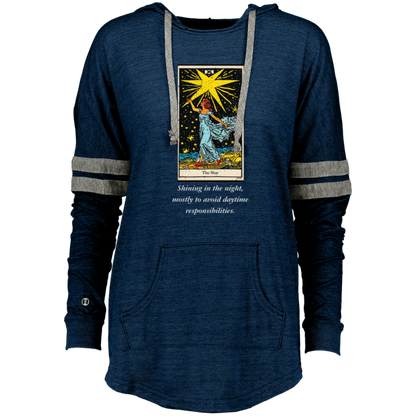 Funny the star women's navy tarot card hoodie pullover from BLK Moon Shop