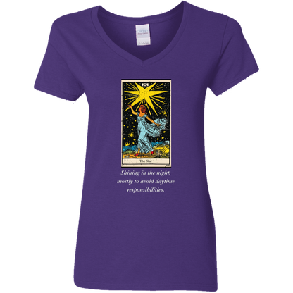 Funny the star women's purple tarot card T shirt from BLK Moon Shop