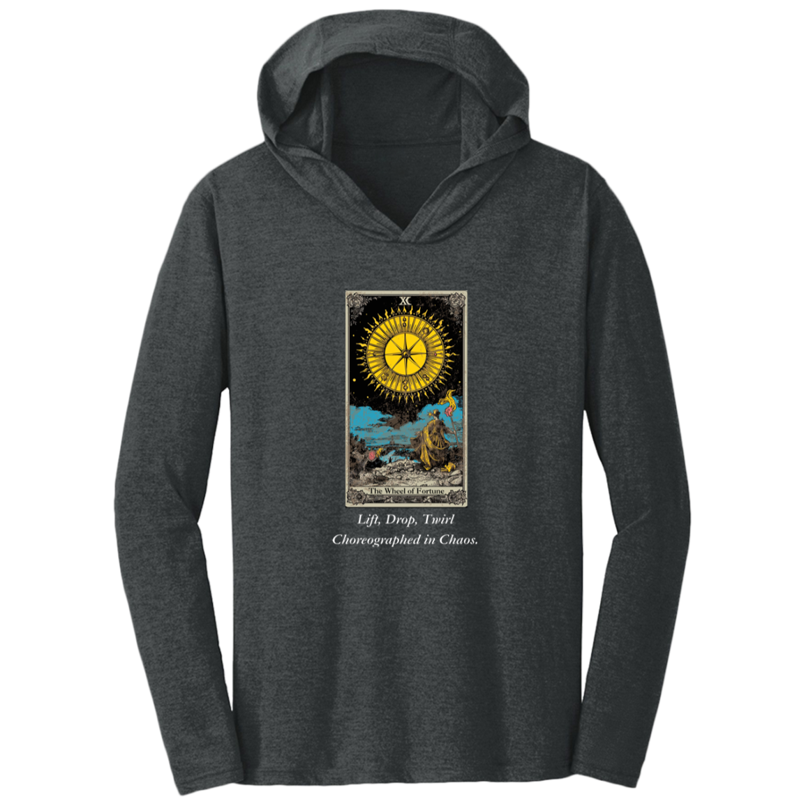 Funny, the wheel of fortune tarot card, frost black men's hoodie from BLK Moon Shop