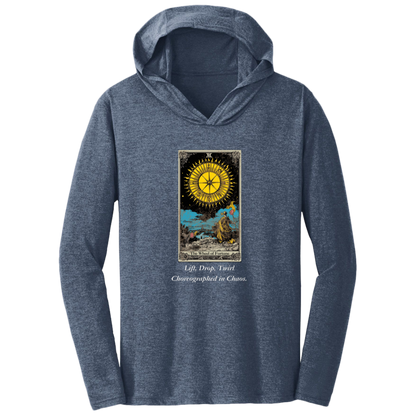 Funny, the wheel of fortune tarot card, frost navy men's hoodie from BLK Moon Shop