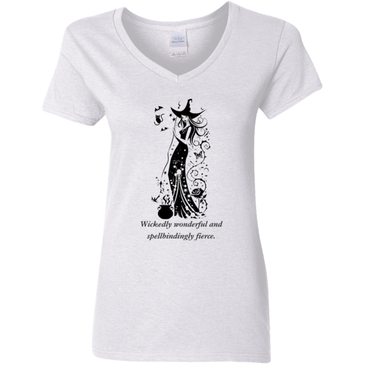 Wickedly wonderful and spellbindingly fierce white. graphic T shirt from Blk Moon shop.
