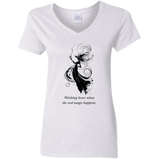 Witching hour, when the real magic happens, white graphic T shirt  from BLK Moon Shop