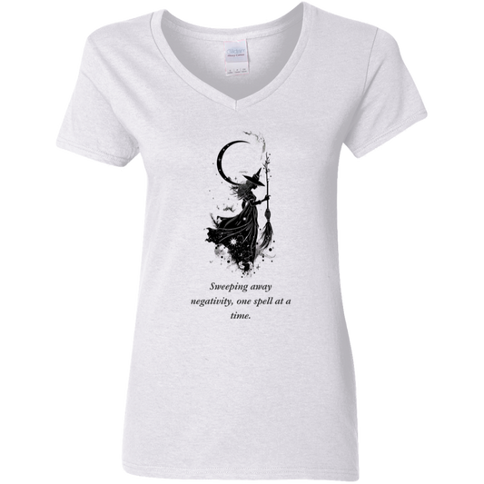 Sweeping away negativity one spell at a time. White T shirt from BLK Moon shop.